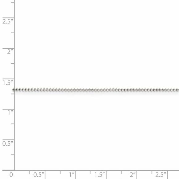 1mm Sterling Silver, Hollow Beaded Chain Necklace, 18 Inch - Picture 5 of 8